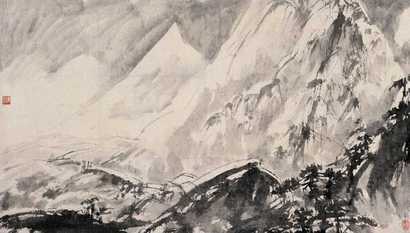 傅抱石 雪景（画稿） 镜心